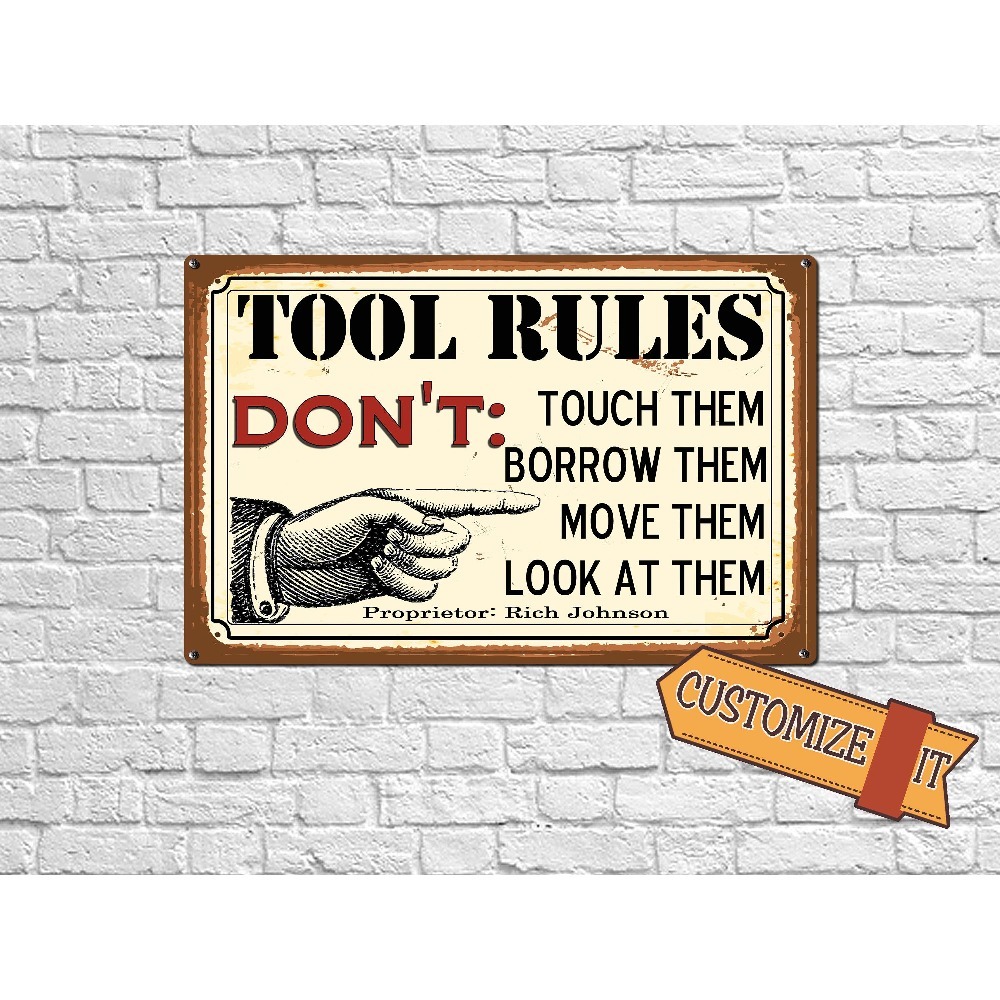 1 placa metálica personalizabl - Workshop Tools With Name reseña y precio