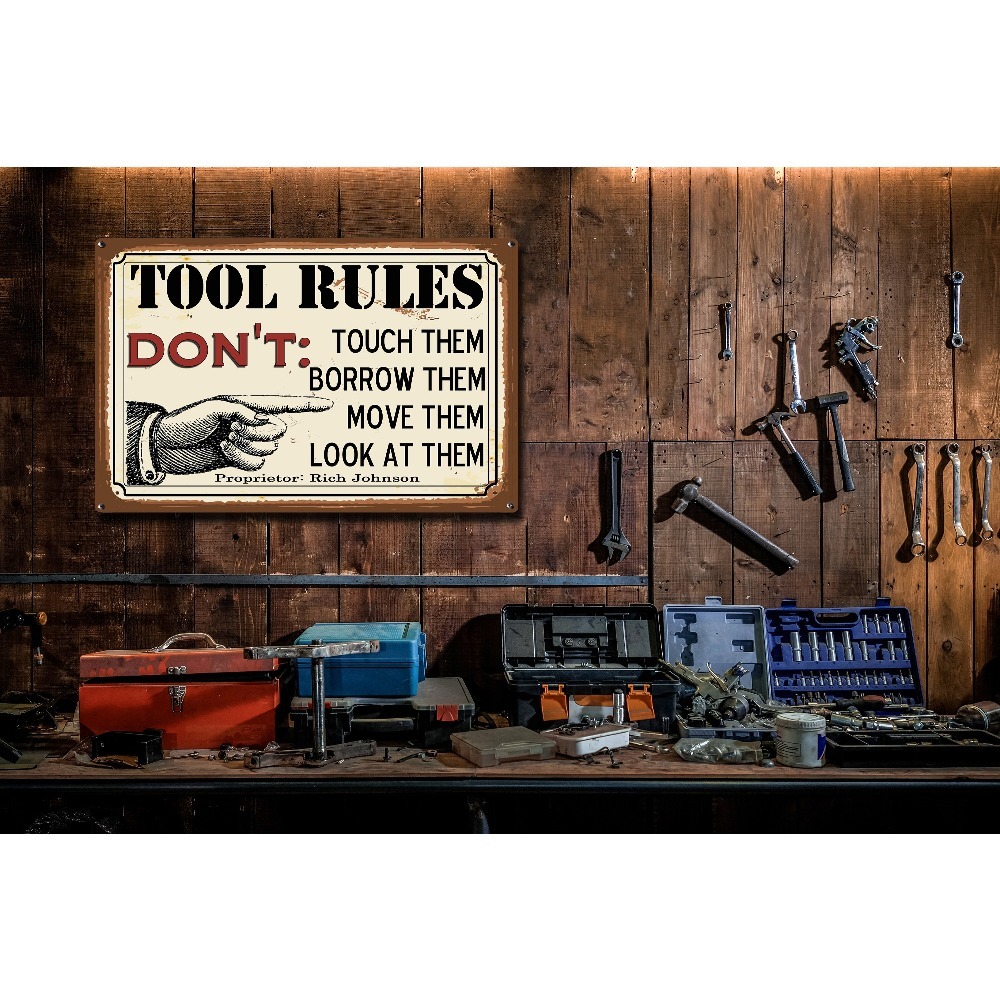 1 placa metálica personalizabl - Workshop Tools With Name reseña y precio