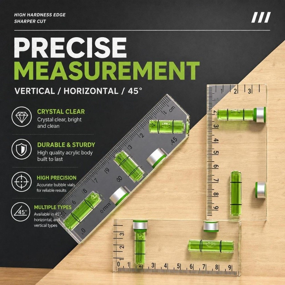 Mini regla de nivel acrílica,  - Workshop Measuring Tools reseña y precio